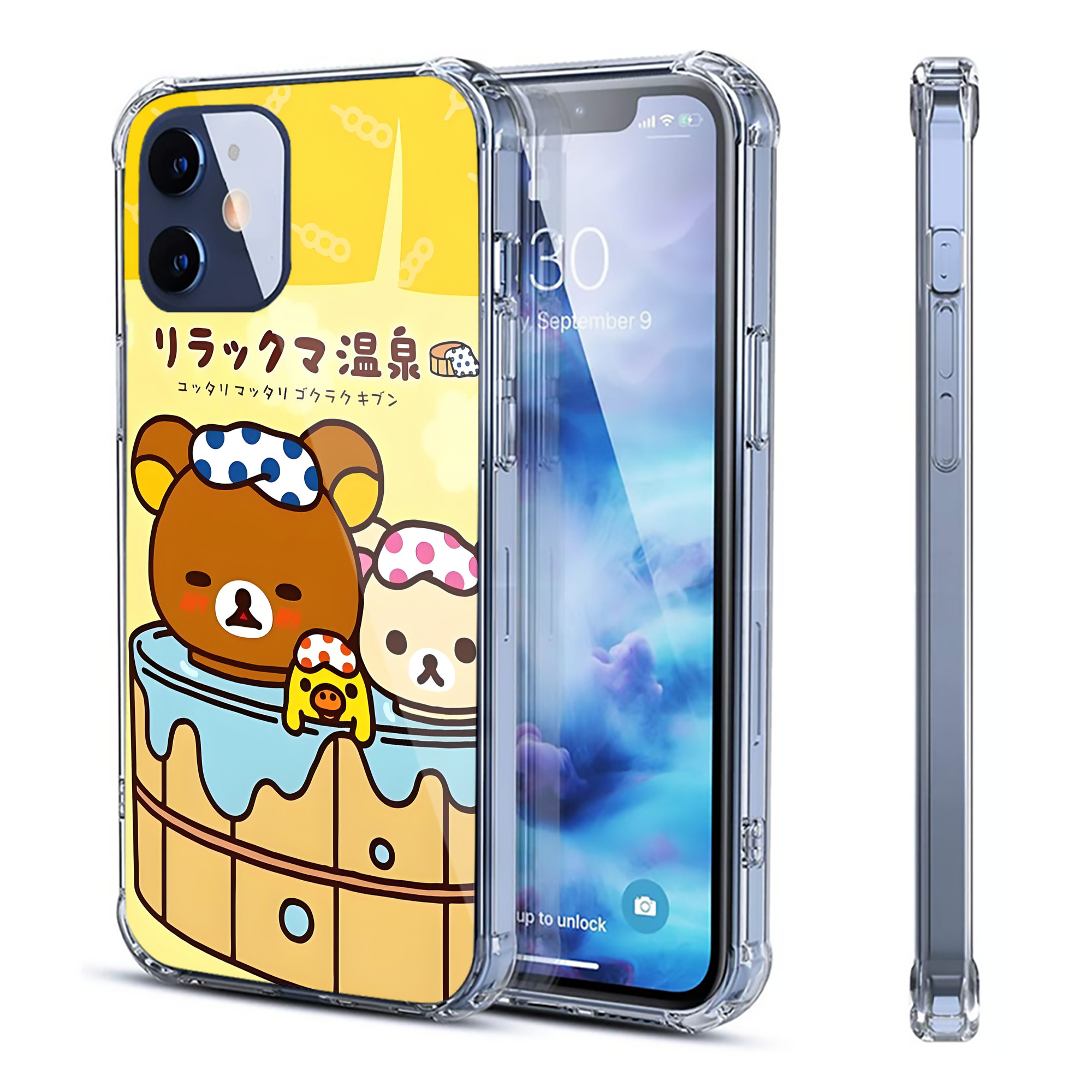 （画像用） リラックマ リラックマ キイロイトリ Rilakkuma Korilakkuma Kiiroitori 【iPhone 12シリーズ対応】透明スマホケース（クリアソフトケース）